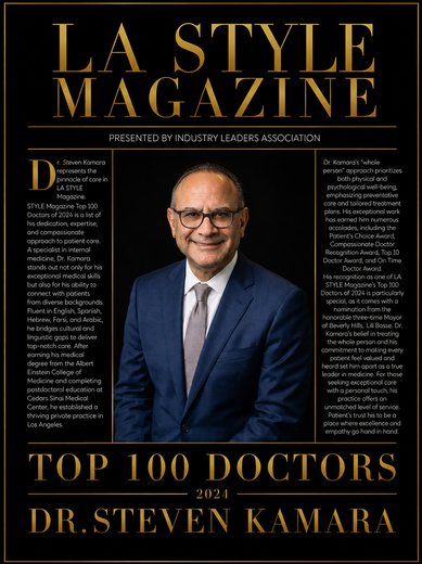 Featured in LA Style Magazine, Top 100 Doctors 2024, Dr. Steven Kamara